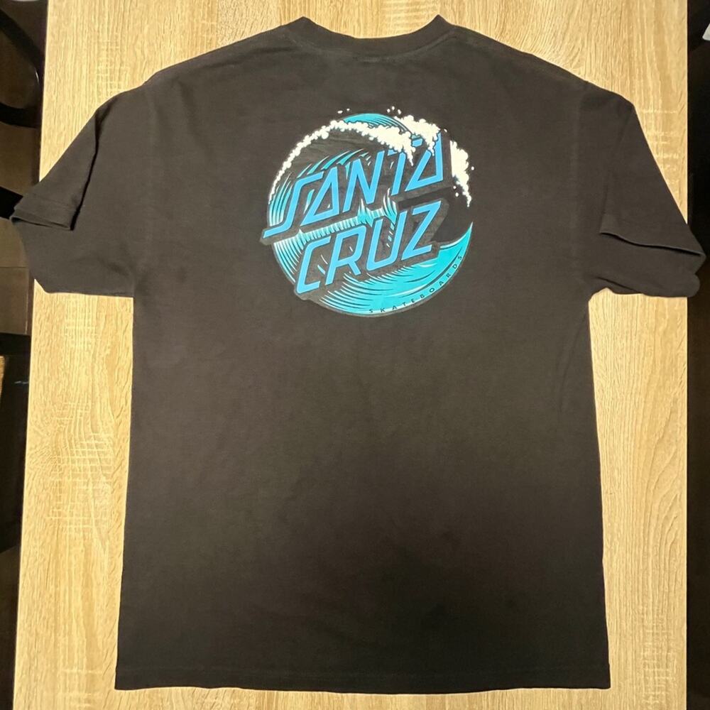 Black Santa Cruz Wave Logo TShirt Small